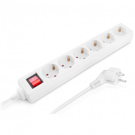 Сетевой фильтр REAL-EL RS-6 Protect M 1.8м White (EL122300031)