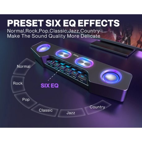 Комп'ютерна колонка Fifine A16 Gaming Speaker RGB AUX/Bluetoth Black (A16)