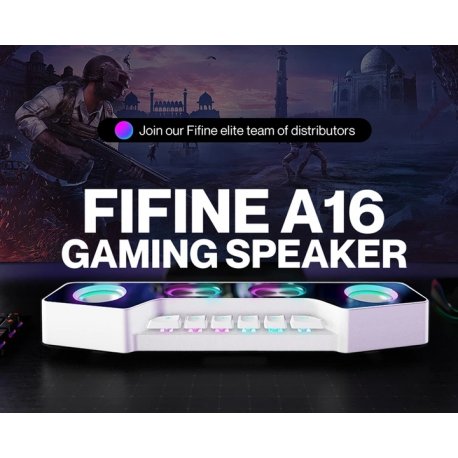 Комп'ютерна колонка Fifine A16 Gaming Speaker RGB AUX/Bluetoth Black (A16)