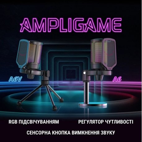 Микрофон Fifine RGB Ampligame A6 Black