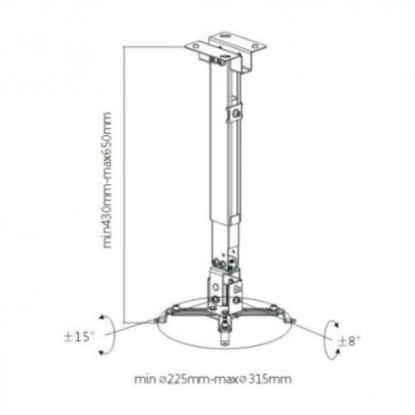 Кронштейн Brateck 430-650мм до 20кг (PRB-2G)