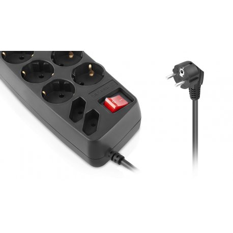 Сетевой фильтр REAL-EL RS-10 Protect 1.8 м Black (EL122300038)