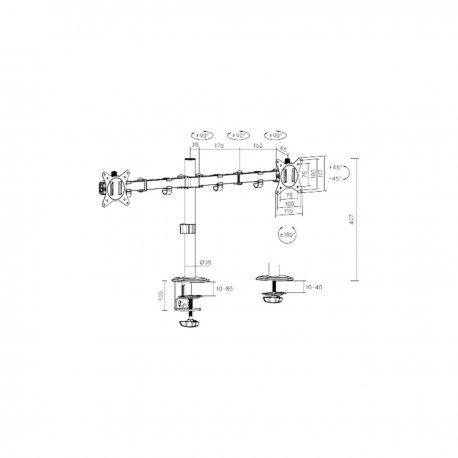 Кронштейн Brateck 17"-32" до 9кг (LDT66-C024)