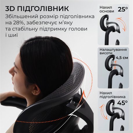 Офісне крісло Sihoo C300 PRO V2 Black (C300-PRO-V2-B101)