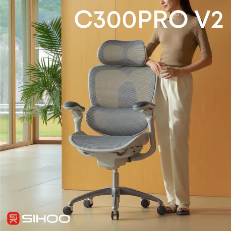 Офісне крісло Sihoo C300 PRO V2 White (C300-PRO-V2-B102)