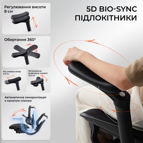 Офісне крісло Sihoo C300 Lite V2 Black (C300-LITE-V2-B101)