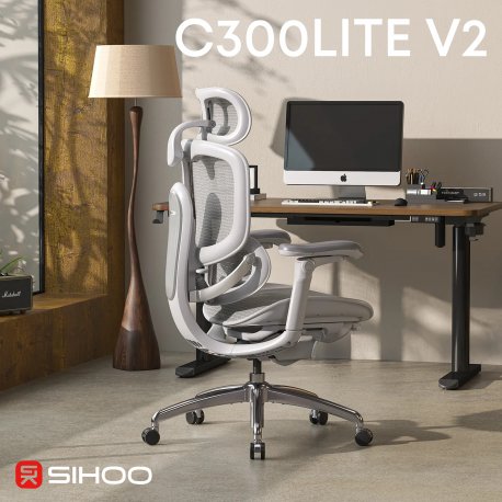 Офісне крісло Sihoo C300 Lite V2 Black (C300-LITE-V2-B101)