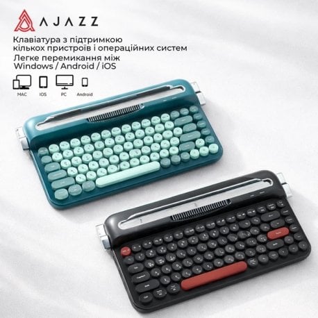 Клавіатура бездротова Ajazz AF82 Grey/White (AF82-GWO)