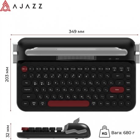 Клавіатура бездротова Ajazz AF82 Grey/White (AF82-GWO)