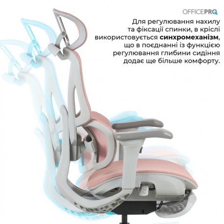 Офисное кресло OfficePro Elite OC950GLP Gray/Light Pink (OC950GLP)