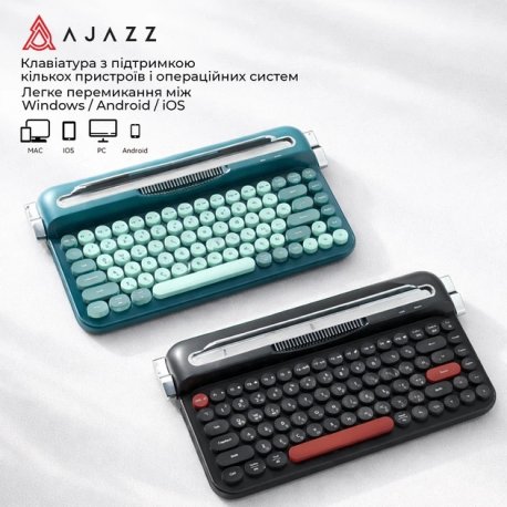 Клавіатура бездротова Ajazz AF84 Wireless/Bluetooth Black (AF84-B)