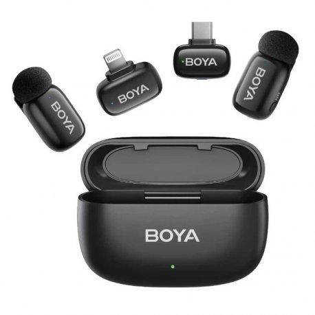 Бездротовий петличний мікрофон Boya mini 2-01 Type-C/Lightning Black (mini 2-01)