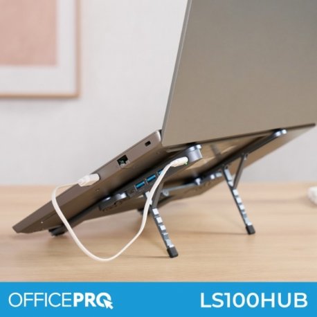 Підставка для ноутбука OfficePro LS100HUB USB-хаб Black (LS100HUB)