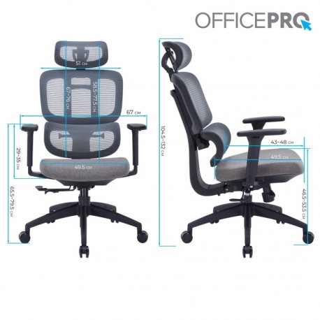 Офісне крісло OfficePro Skyline Black/Dark Gray (OC580-B-DG-DG)