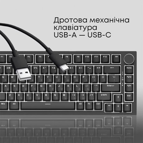 Клавіатура Ajazz AK820 Red Switch USB-C Black (AK820-R-B)