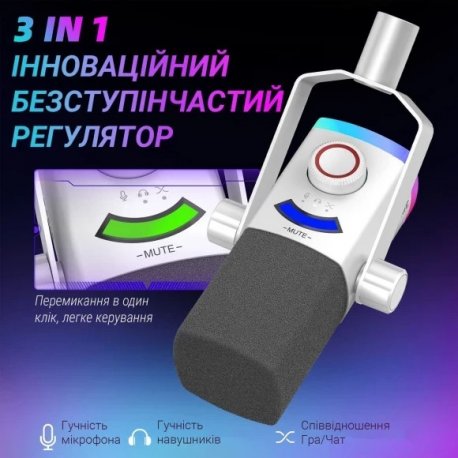 Мікрофон Fifine AM8PROTW USB/XLR White (AM8PROTW)