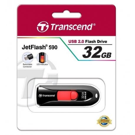 Флеш накопитель USB Transcend JetFlash 590 32GB Black (TS32GJF590K)