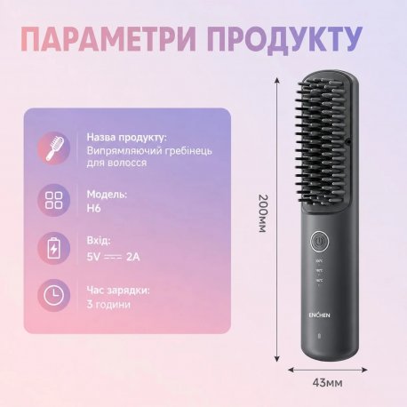 Випрямляч для волосся Enchen (H6 grey)