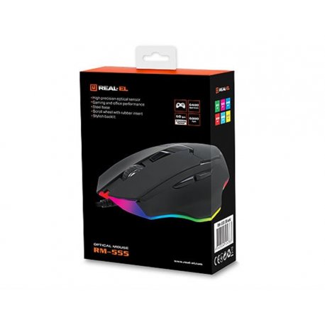 Мышь REAL-EL RM-555 Black (EL123200032)