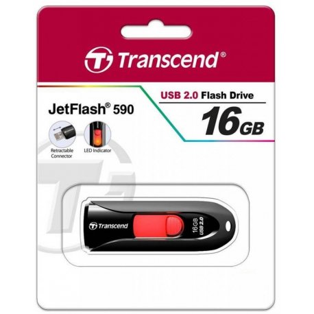 Флеш накопитель USB Transcend JetFlash 590 16GB Black (TS16GJF590K)