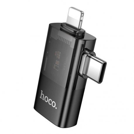 Адаптер перехідник Hoco UA36E 2в1 Lightning/ Type-C to USB Black