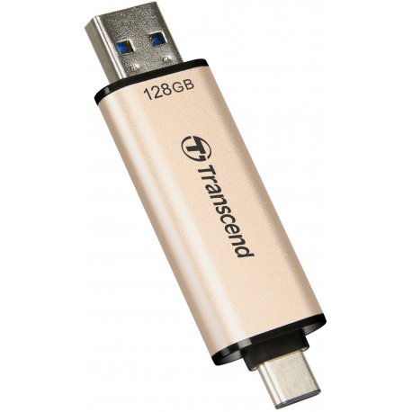 Флеш накопитель USB Transcend JetFlash 930 128GB Gold-Black USB 3.2/Type-C (TS128GJF930C)