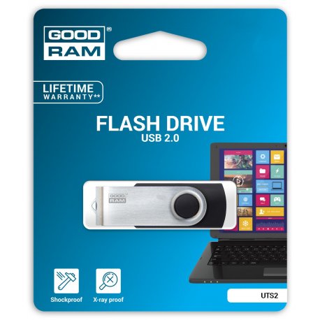 Флеш накопитель Goodram UTS2 64GB USB 2.0 Black (UTS2-0640K0R11)