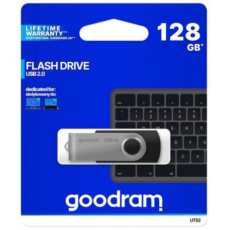 Флеш накопитель Goodram UTS2 128GB USB 2.0 Black (UTS2-1280K0R11)