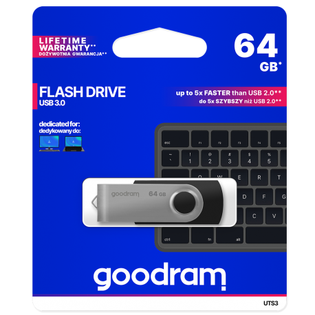 Флеш накопичувач Goodram UTS3 64GB USB 3.0 Black (UTS3-0640K0R11)