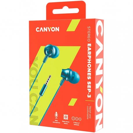 Наушники Canyon SEP-3 Blue/Green (CNS-CEP3BG)