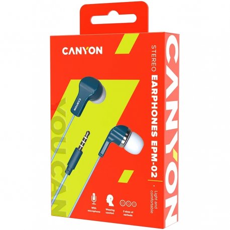 Наушники Canyon EPM-02 Mic Blue (CNS-CEPM02BL)