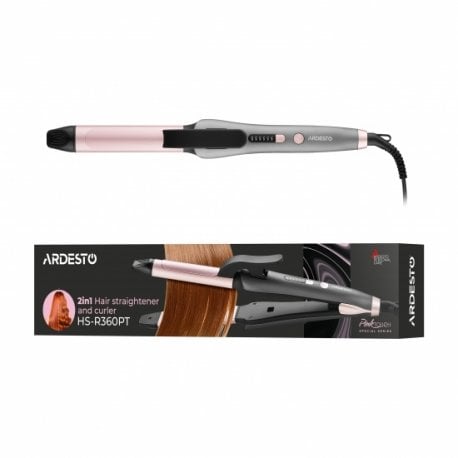 Плойка-выпрямитель для волос Ardesto Pink Touch Gray (HS-R360PT)