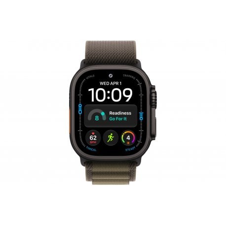 Apple Watch Ultra 4 49mm (GPS+5G) Black Titanium Case with Dark Olive Alpine Loop - S