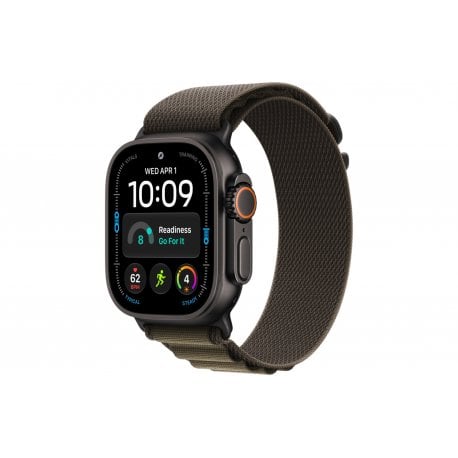 Apple Watch Ultra 4 49mm (GPS+5G) Black Titanium Case with Dark Olive Alpine Loop - S