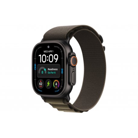 Apple Watch Ultra 4 49mm (GPS+5G) Black Titanium Case with Dark Olive Alpine Loop - S