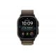 Apple Watch Ultra 4 49mm (GPS+5G) Black Titanium Case with Dark Olive Alpine Loop - S