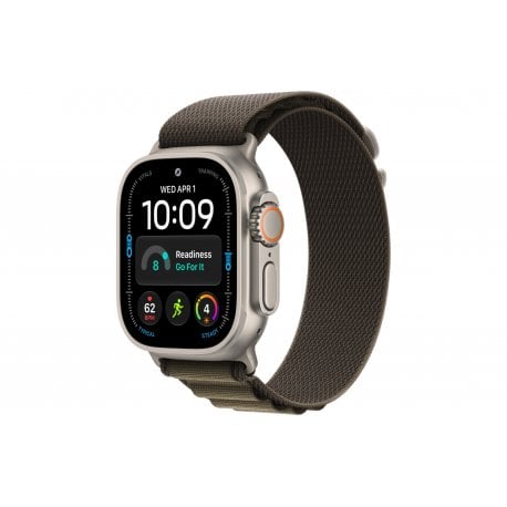 Apple Watch Ultra 4 49mm (GPS+5G) Natural Titanium Case with Dark Olive Alpine Loop - S