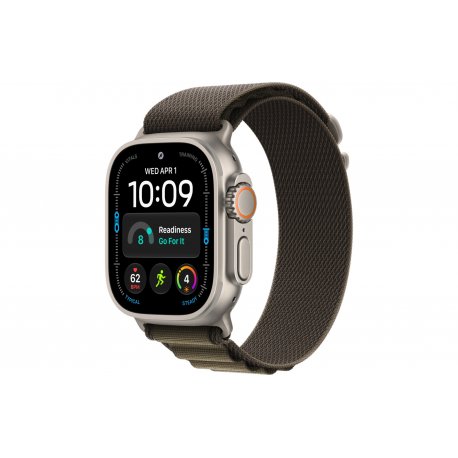 Apple Watch Ultra 4 49mm (GPS+5G) Natural Titanium Case with Dark Olive Alpine Loop - M