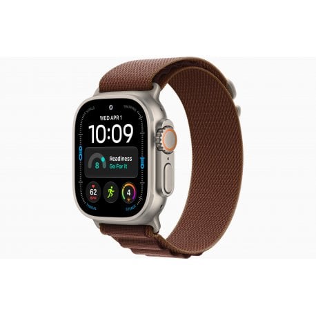 Apple Watch Ultra 4 49mm (GPS+5G) Natural Titanium Case with Burgundy Alpine Loop - S
