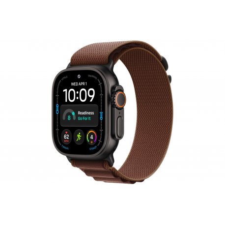 Apple Watch Ultra 4 49mm (GPS+5G) Black Titanium Case with Burgundy Alpine Loop - S