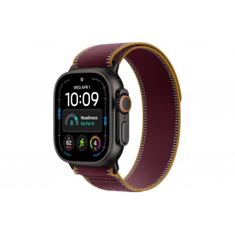 Apple Watch Ultra 4 49mm (GPS+5G) Black Titanium Case with Burgundy Trail Loop - S/M