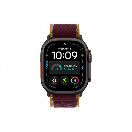 Apple Watch Ultra 4 49mm (GPS+5G) Black Titanium Case with Burgundy Trail Loop - S/M