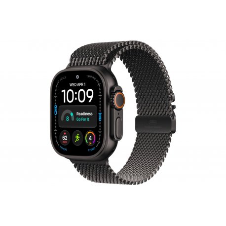 Apple Watch Ultra 4 49mm (GPS+5G) Black Titanium Case with Black Titanium Milanese Loop - M