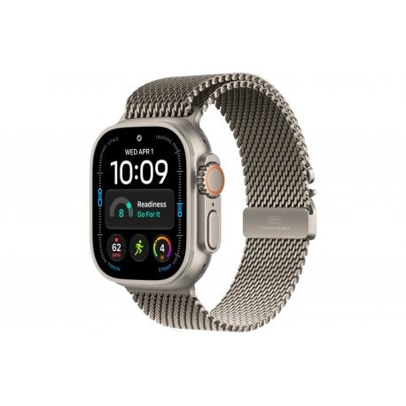 Apple Watch Ultra 4 49mm (GPS+5G) Natural Titanium Case with Natural Titanium Milanese Loop - S