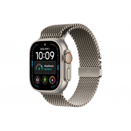 Apple Watch Ultra 4 49mm (GPS+5G) Natural Titanium Case with Natural Titanium Milanese Loop - L