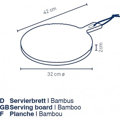 Доска для нарезки Kela Cosma, Ø 32 см Bamboo (12435)