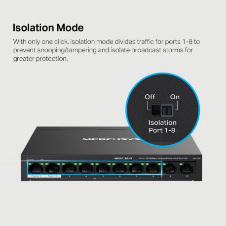 Комутатор Mercusys MS110P Black (MS110P)