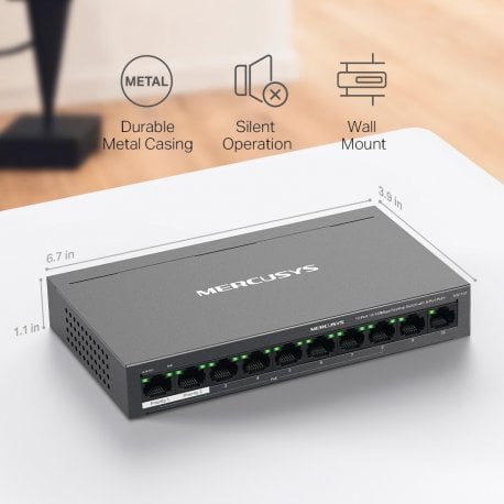 Коммутатор Mercusys MS110P Black (MS110P)