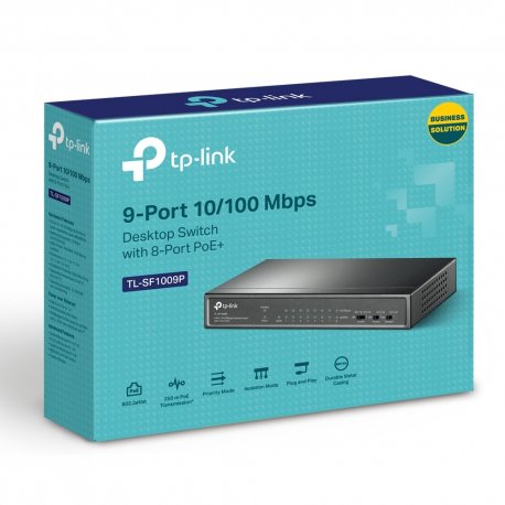 Коммутатор TP-Link TL-SF1009P Black (TL-SF1009P)