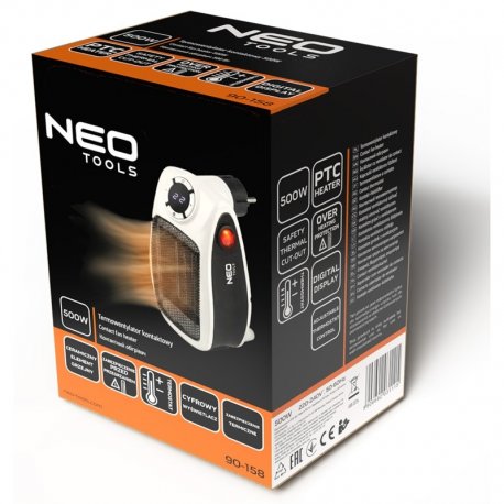 Тепловентилятор Neo Tools 500Вт White/Black (90-158)
